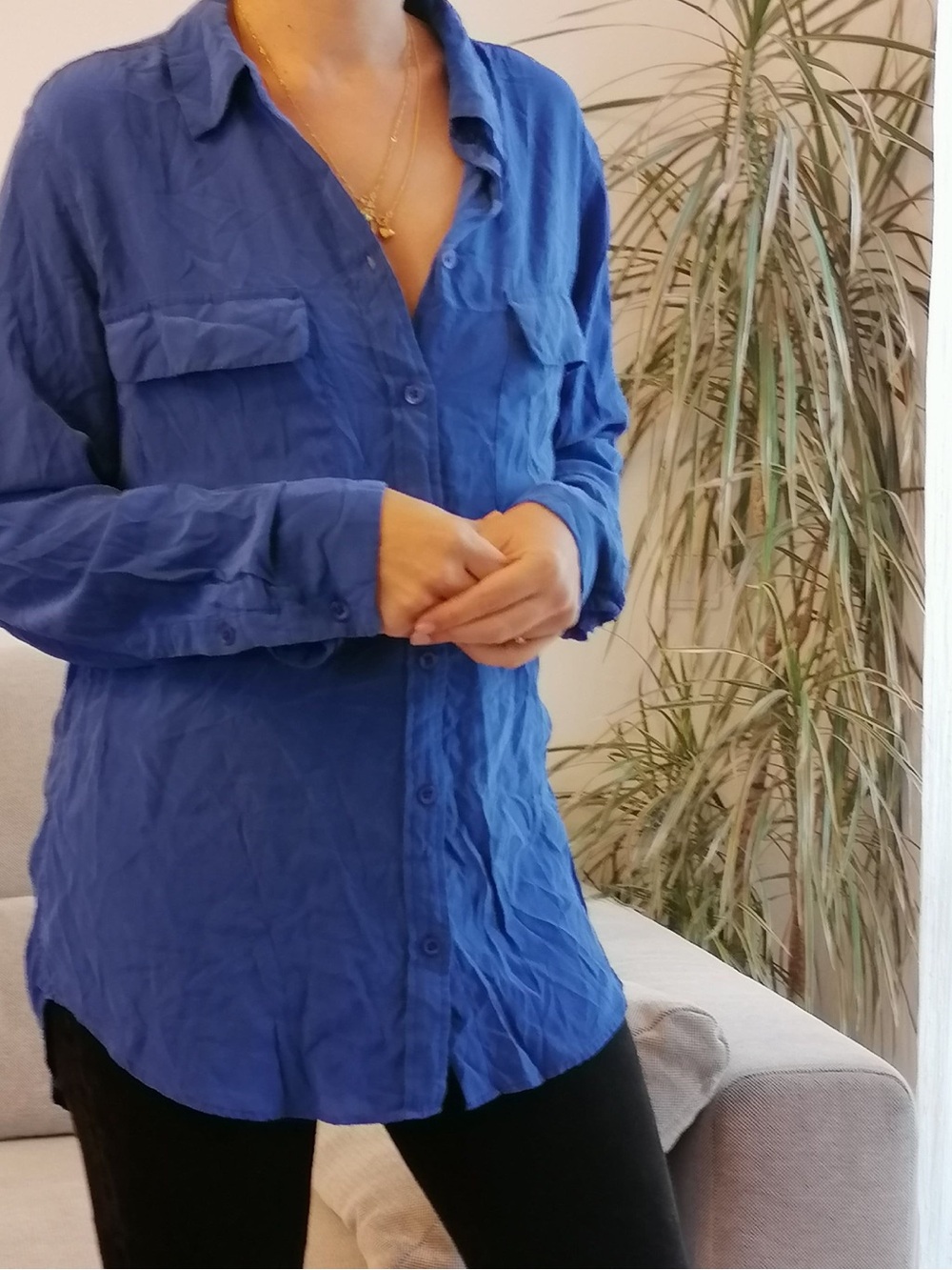 Cobalt Blue Button Down Lane Bryant Shirt